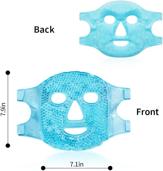 Bundles of CONBELLA Face Eye Masks for Dark Circles and Puffiness, Migraines, Headache, Stress, Redness, Cooling Face Masks for Women Man, Hot Cold Use Ice Face Mask.