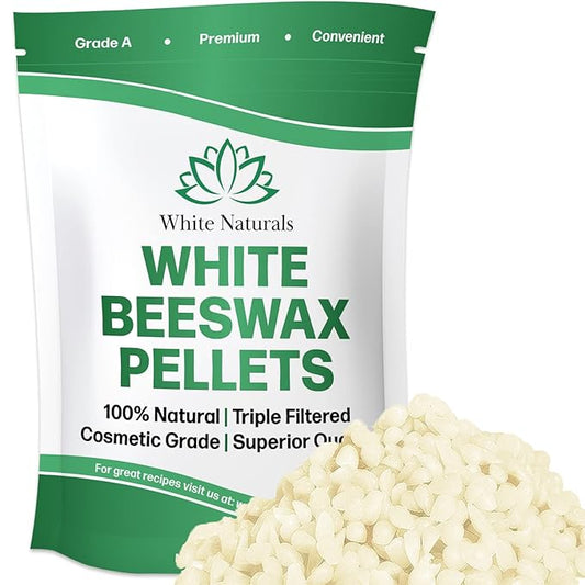White Beeswax Pellets 8 oz, Pure, Naturals