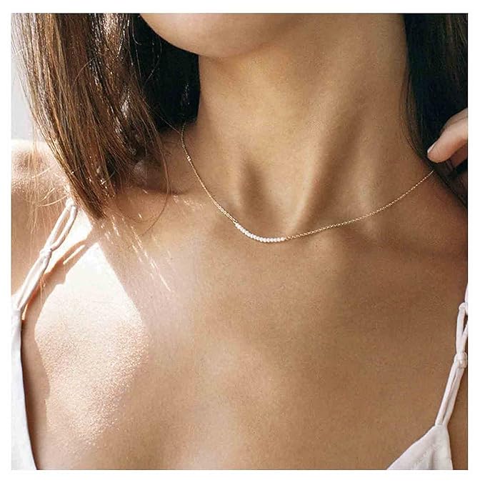 Boho Pearl Pendant Necklace Gold Pearl