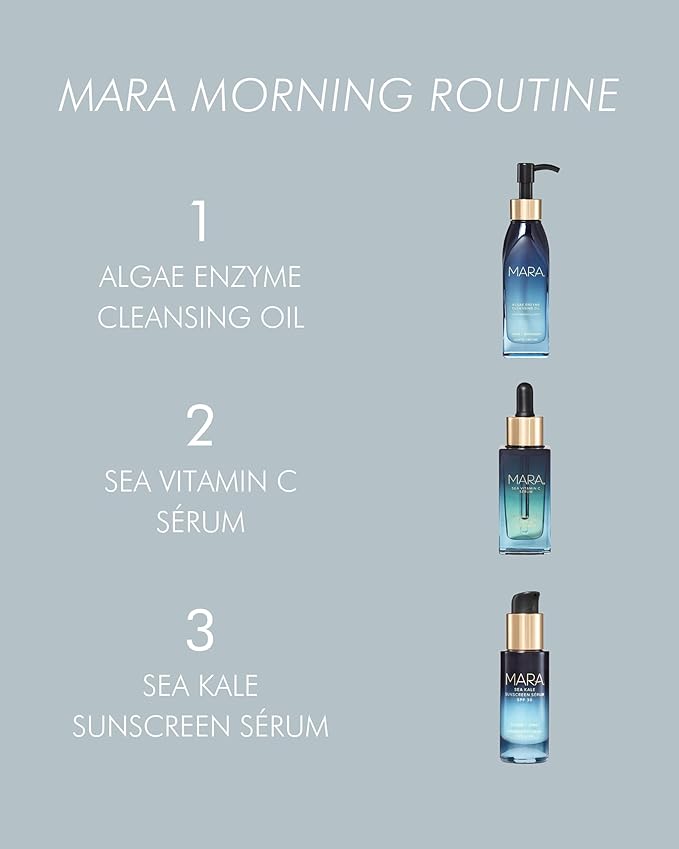 MARA - Natural Chlorella + Reishi Sea Vitamin C Serum | Plant-Based Skin Care | Skin Firming With Moringa + Squalane (0.5 oz | 15 ml)