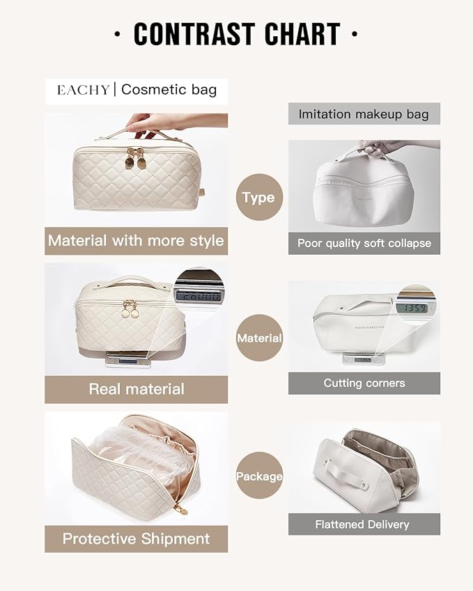 Eachy travel makeup bag,large capacity