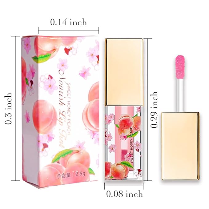 BINGBRUSH 3 Pcs Color Changing Lip Gloss Tinted, Peaches Strawberry Watermelon Magic Mood Lipstick,PH Color Change Lip Stain Lip Balm, Longlasting Lips Will Not Dry Out