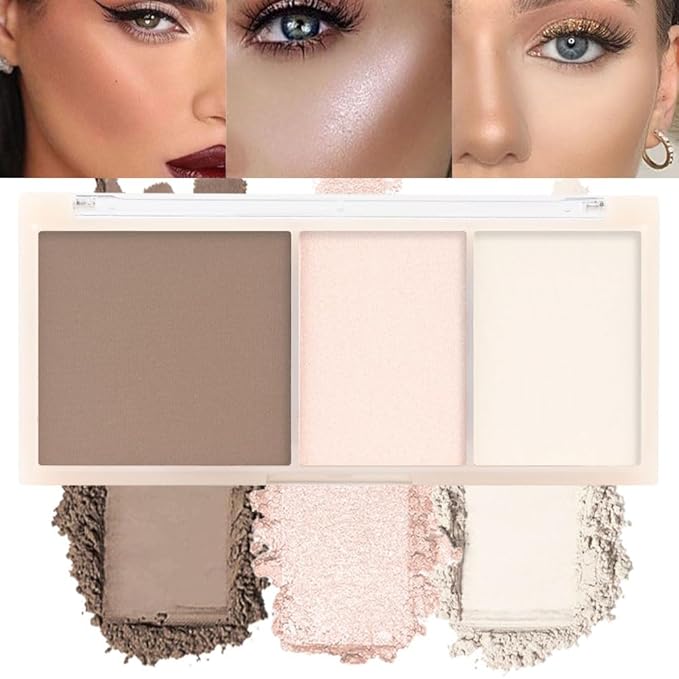 3 IN 1 Brown Nude Face Highlight Bronzer