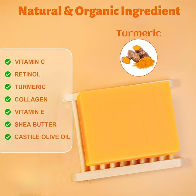 3Packs Turmeric Soap Bar, Organic Tumeric