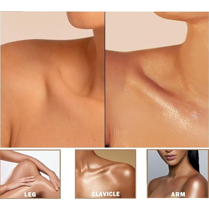 2 Pcs Shimmer Body Oil, Lasting Moisturizing Luster SHINY GOLD)