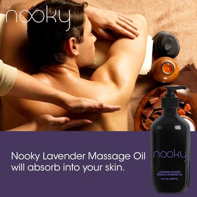 Lavender Massage Oil. with Essential and Jojoba Oils for Therapeutic Massaging 16 Ounce.