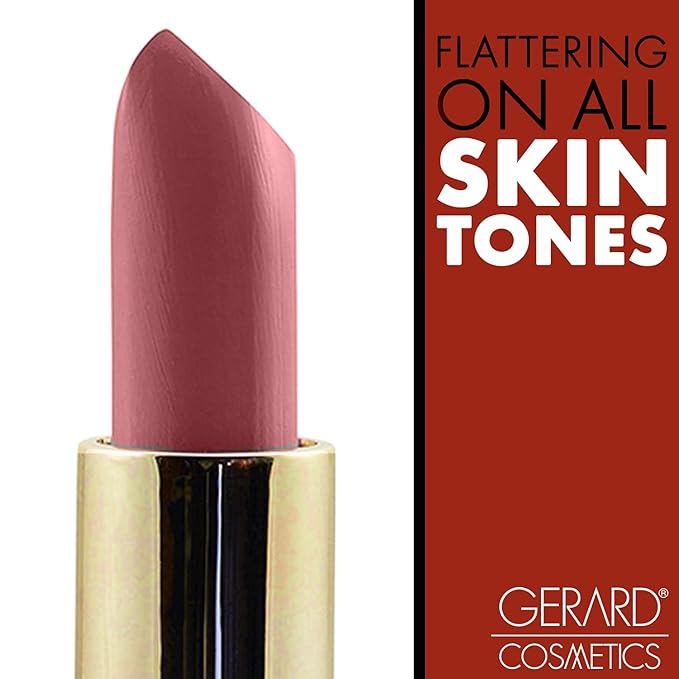 Gerard Cosmetics Lipstick Vintage Rose | Rose Mauve Lipstick with Luxe Satin Finish | Highly Pigmented, Smooth Formula with Hydrating Ingredients | Long Lasting | Cruelty Free & Made in USA