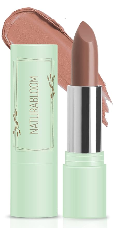 Vegan Lipstick (Almond) - Sensational One-Stroke Long Lasting Lipstick from Natural Oils & Butters - Full-Coverage Lip Color with Shea Butter & Coconut Extact - Premium Hydrating Lipsticks