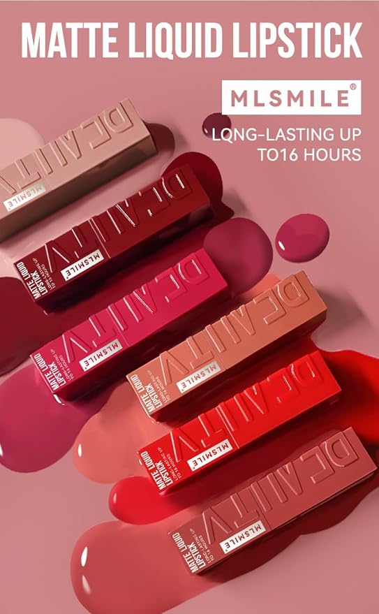 Matte Liquid Lipstick, Matte Velvet Lip Gloss, Lip Makeup Gift for Women (6 set)