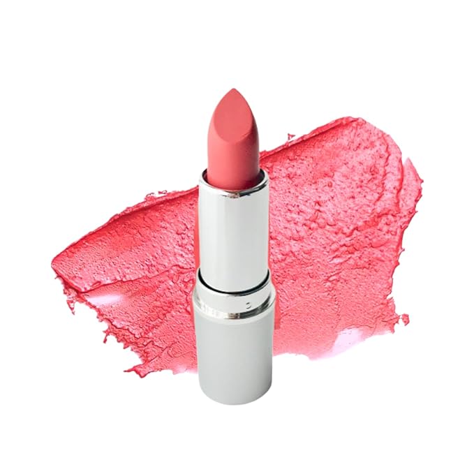 Honeybee Gardens Truly Natural Long Lasting Lipstick, Bermuda, Matte Medium Coral Pink, Naturally Hydrating & Nourishing, Vegan, Gluten-Free & Cruelty-Free, 0.13 oz / 3.8 g