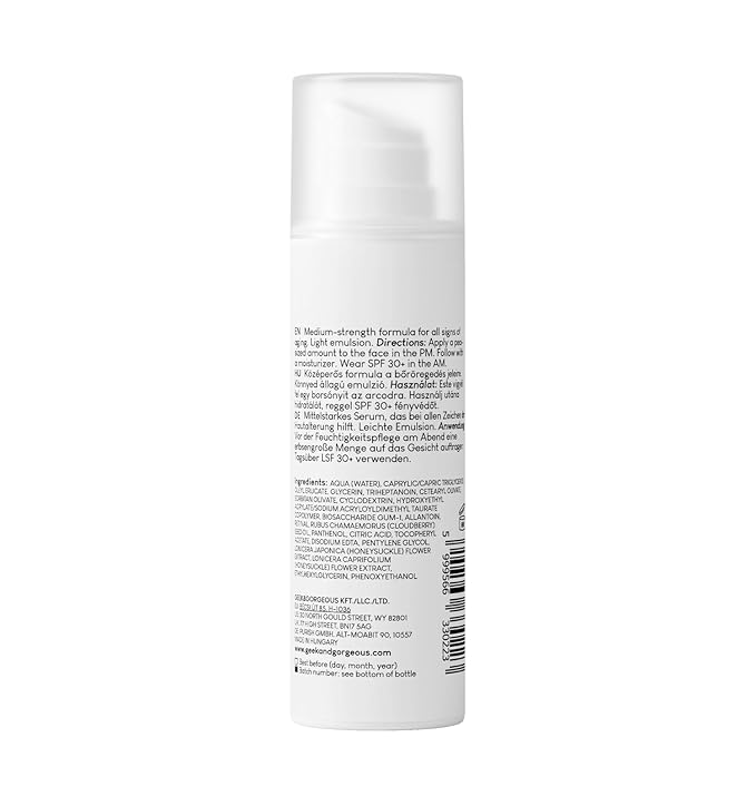Geek & Gorgeous - A-Game 5-0.05% Retinal serum - silky, light with medium-strength retinal, anti-aging - all skin types, especially combination & oily skin, 1 oz