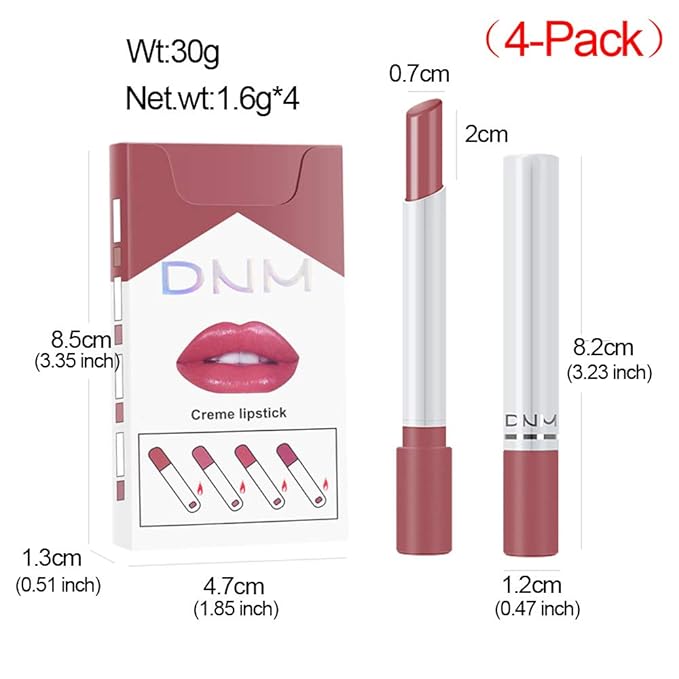 evpct 4Pcs Nude Pink Mauve Rose Red Glossy Matte Lipstick Lip Gloss Sets Kit for Women Girls Teens Lip Color Changing Lip Balm All Day Lipstick Waterproof Long Lasting 24 Matte Lipstick Samples Case