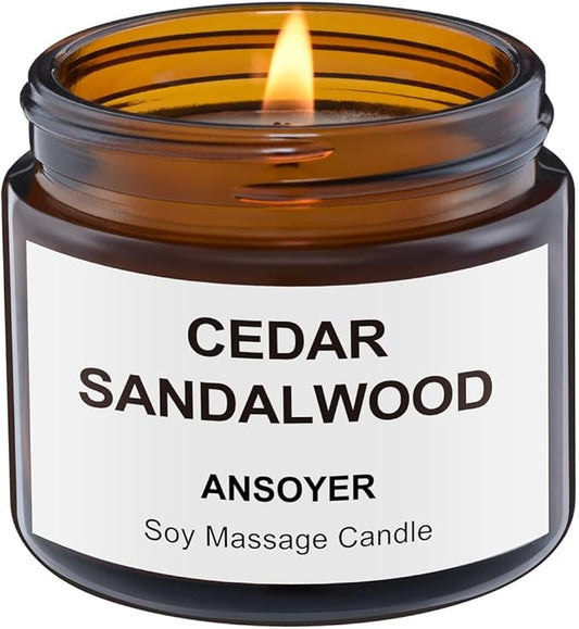 Massage Candle, Soy + Hemp Seed Oil Based - Body Oil & Lotion Candle - Home SPA for Relaxation - 1.77OZ