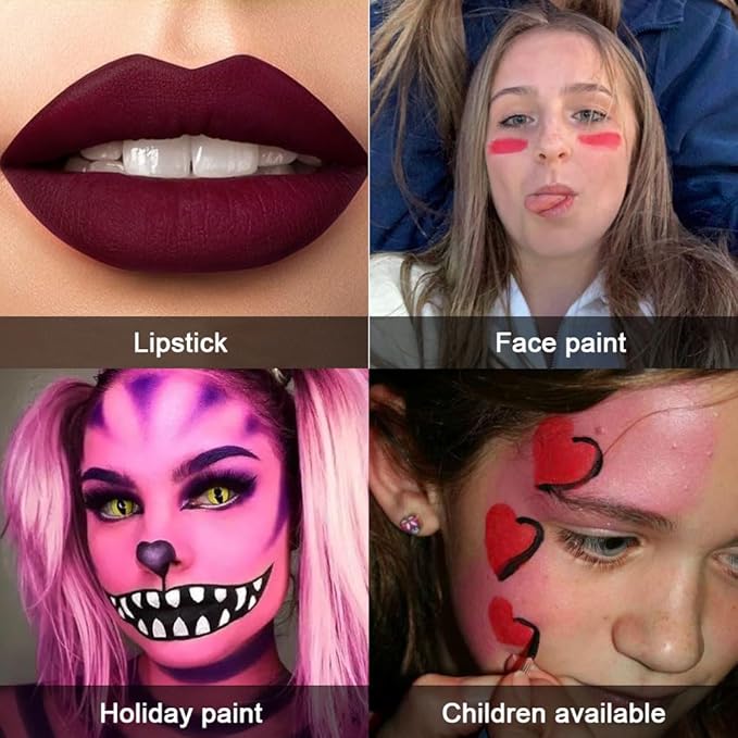 AMY'S DIARY 2in1 Matte Colors Lipstick & Liquid Lipstick 3Pcs Set, Full Color Lip Gloss, Matte for halloween Long Wear Waterproof Velvet Lipstick (Bright+Dark red +Purple)