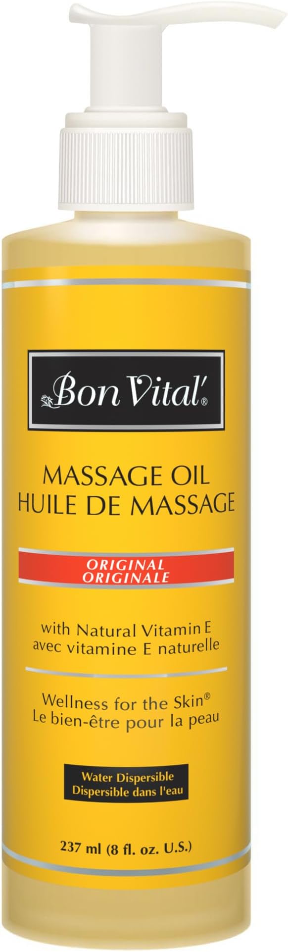 Bon Vital' Original Massage Oil for a Versatile Massage Foundation to Relax Sore Muscles and Repair Dry Skin, Most Requested Best Massage Oil on Market, Unbeatable Consistency and Quality, 8 Oz Bottle
