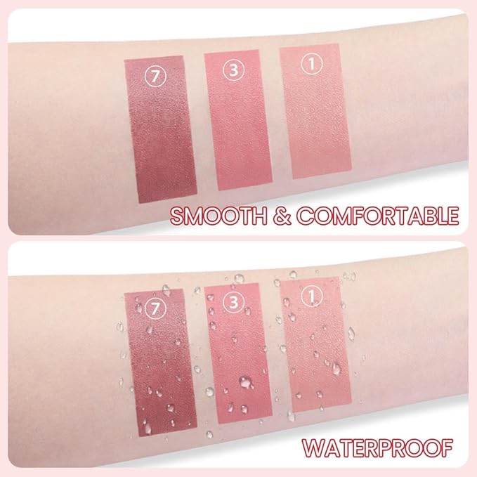 3 Colors Matt Nude Lipstick Lipliner Lip Crayons Pack Set,Velvet Moisture Smooth Matte Lipstick Pencils,Waterproof&Waterlasting,#01#03#07