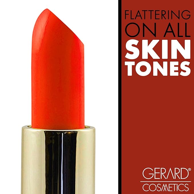 Gerard Cosmetics Lipstick Mai Tai | Orange Lipstick with Luxe Satin Finish | Highly Pigmented, Smooth Formula with Hydrating Ingredients | Long Lasting | Cruelty Free & Made in USA