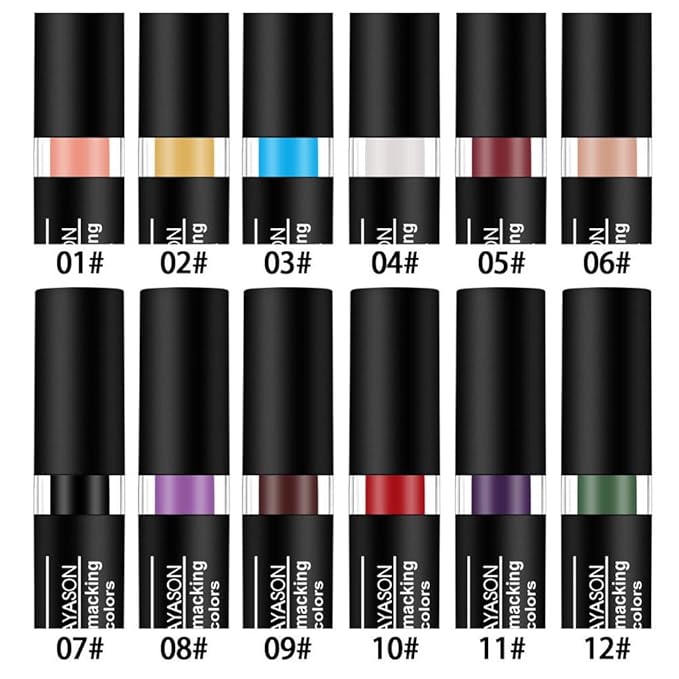 Kaely 1Pcs Blue Face Paint Stick,Pro Eye Black Stick Baseball Football Softball,Easy to Color,Matte Lipstick Face Body Paint Set,Halloween Birthday Party Clown Makeup Sets,03