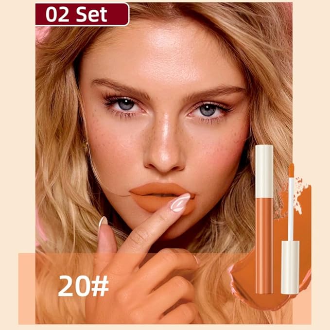 Matte Liquid Lipstick Set, 12 Colors Velvet Lip Glosses