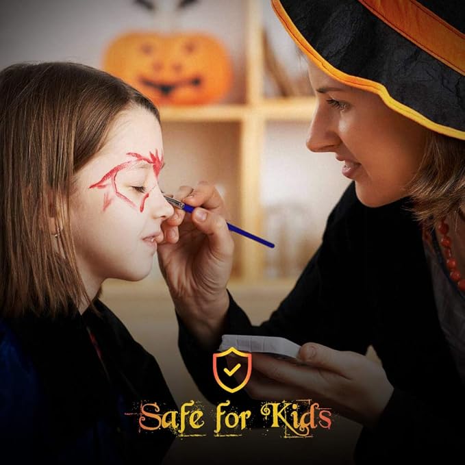 Halloween Makeup Kit, White Black Skeleton Face Paint,