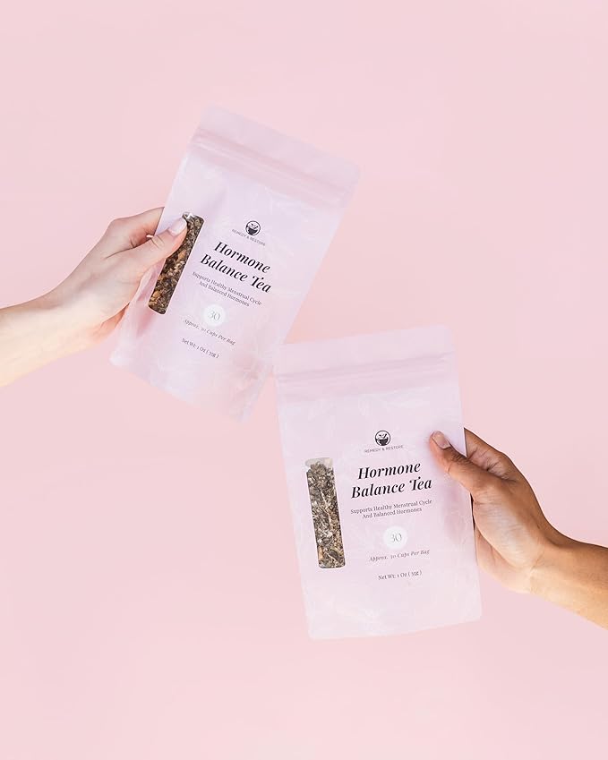 Remedy & Restore Herbal Tea for Hormone Balance - Natural Menstrual Cycle Support, Spearmint Flavor, Loose Leaves, 1 Count