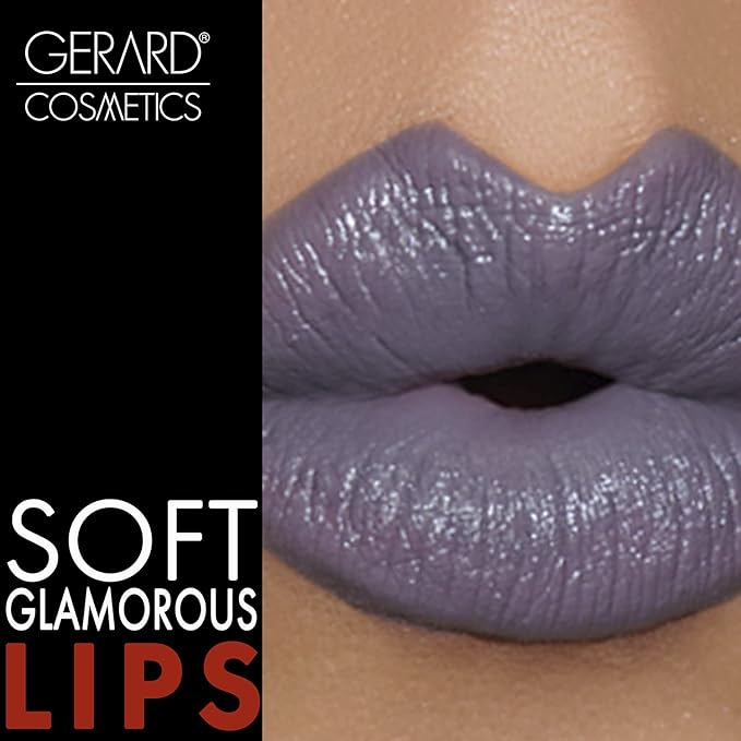 Gerard Cosmetics Lipstick London Fog | Dark Grey Lipstick with Luxe Satin Finish | Highly Pigmented, Smooth Formula with Hydrating Ingredients | Long Lasting | Cruelty Free & Made in USA