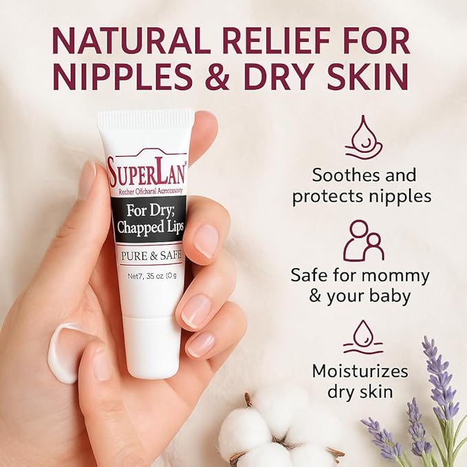 Lanolin Lip Balm 3 pack - Organic Lip Repair - Medical grade - Natural nipple cream - Moisturizer for dry cracked lips - Hydrating lip care - Ultra pure jojoba oil - Chapstick Men & Women (1.05 oz)