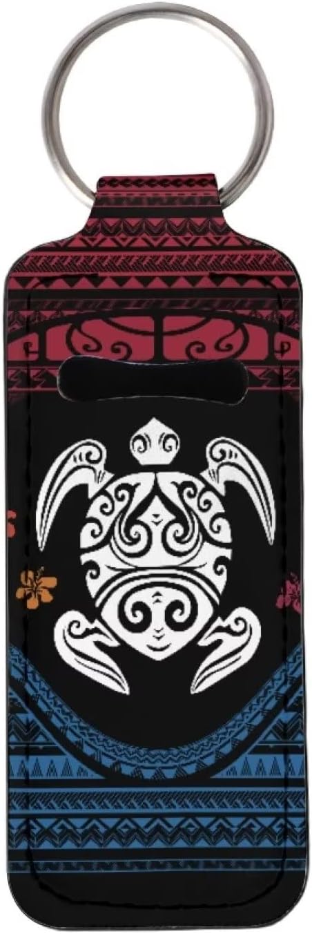 Bulopur Polynesian Tribe Turtle Chapstick Holder Keychain Lipstick Keyring
