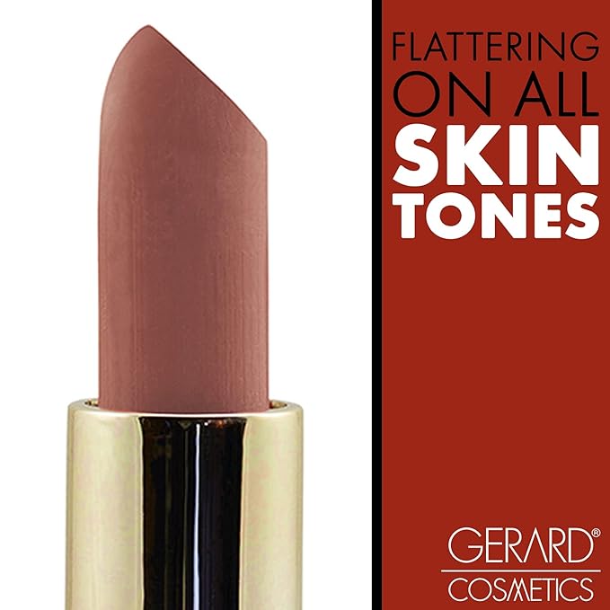 Gerard Cosmetics Lipstick Nude | Nude Lipstick with Comfort Matte Finish | Highly Pigmented, Smooth Formula with Hydrating Ingredients | Long Lasting | Cruelty Free & Made in USA