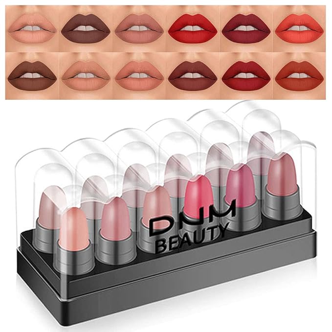 12Pcs Mini Capsule Makeup Lipstick Pills Mini Set Lipstick
