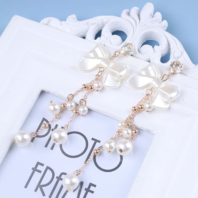 Vintage Crystal Pearl Drop Earrings Pearl