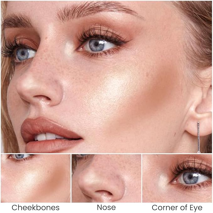 Kaely 2in1 Cream Bronzer Highlighter Stick,Face Shaping Contouring Shades Makeup,02