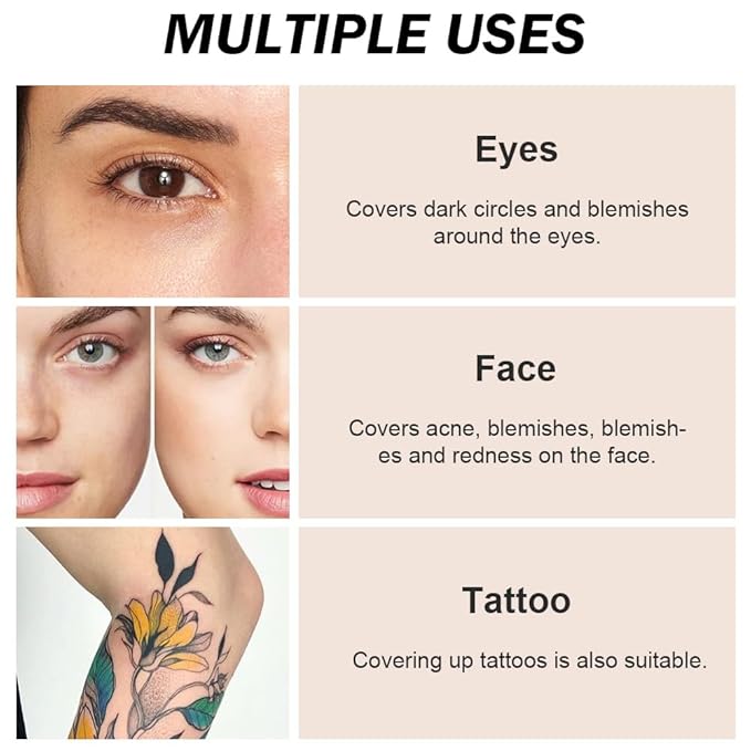 Pot Concealer with Makeup Brush Set,Tattoo Color Correcting ojeras (06-TAN)