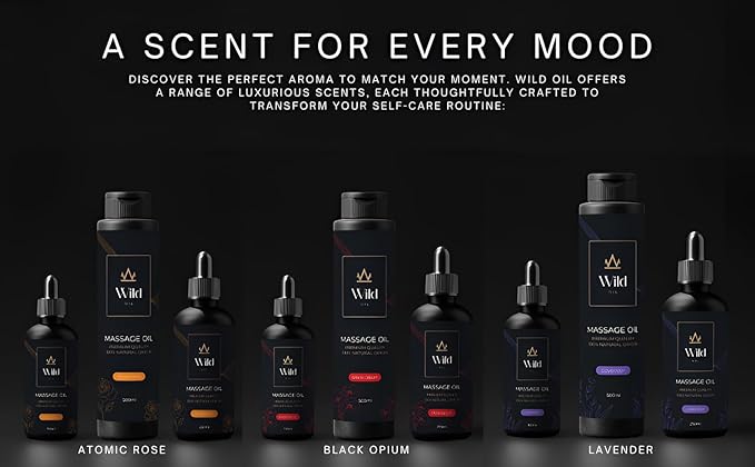Atomic Rose Luxurious Massage Oil Mineral, Grape Seed, Jojoba & Lavender Skin Moisturization Hair Nourishment Hydration, Elasticity, Vegan & Natural (100ml)