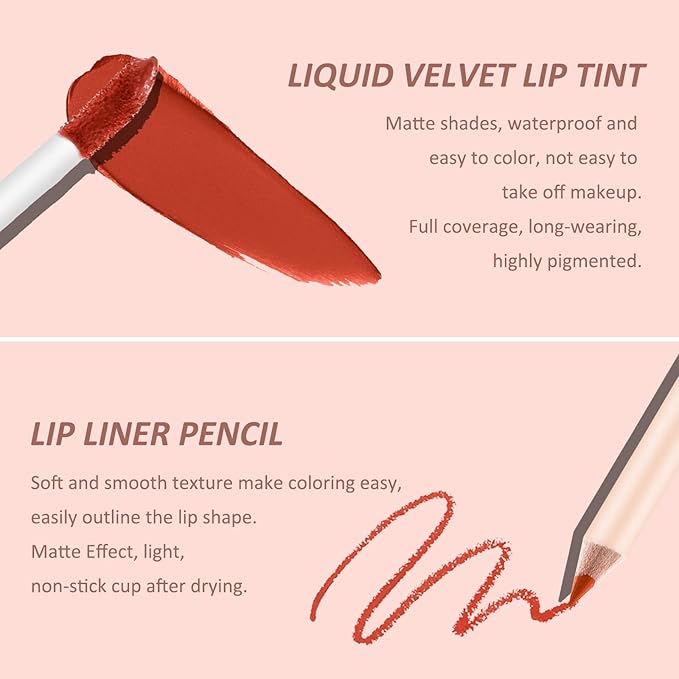 Boobeen Liquid Matte Lipstick and Lip Line Pencil Lipstick