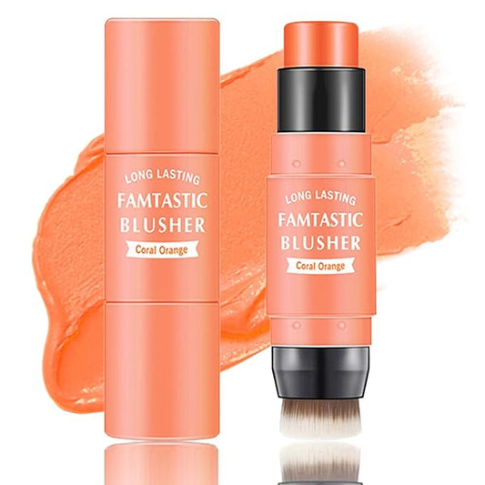Cream Blush Stick,Blush Stick for Cheeks with Contour Citrus Pink)