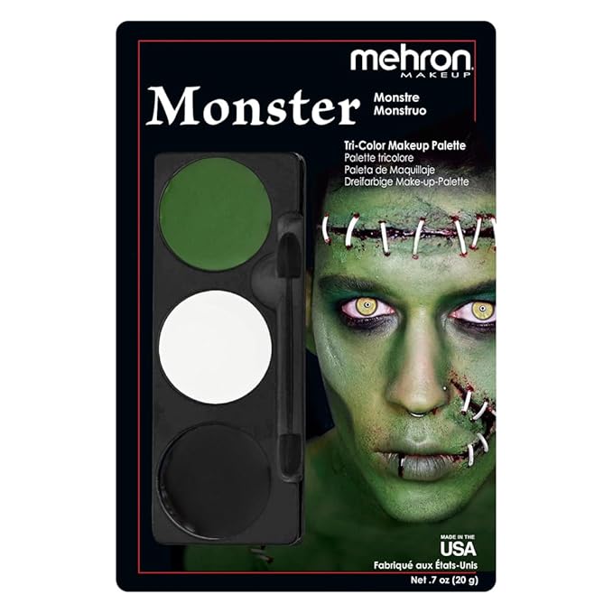 Mehron Makeup Tri-Color Character Makeup Palette | Halloween, 7 oz