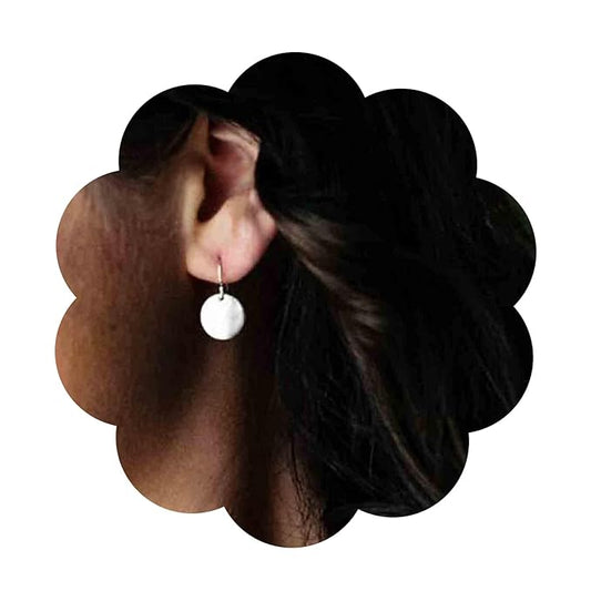 Boho Disc Coin Drop Earrings Tiny