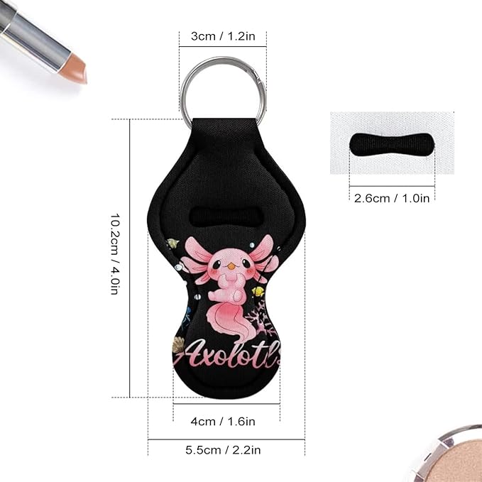 Chapstick Holder Keychain for Lipstick Lip Girls