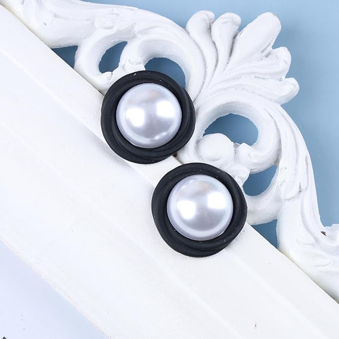 Vintage Mermaid Pearl Stud Earrings Half