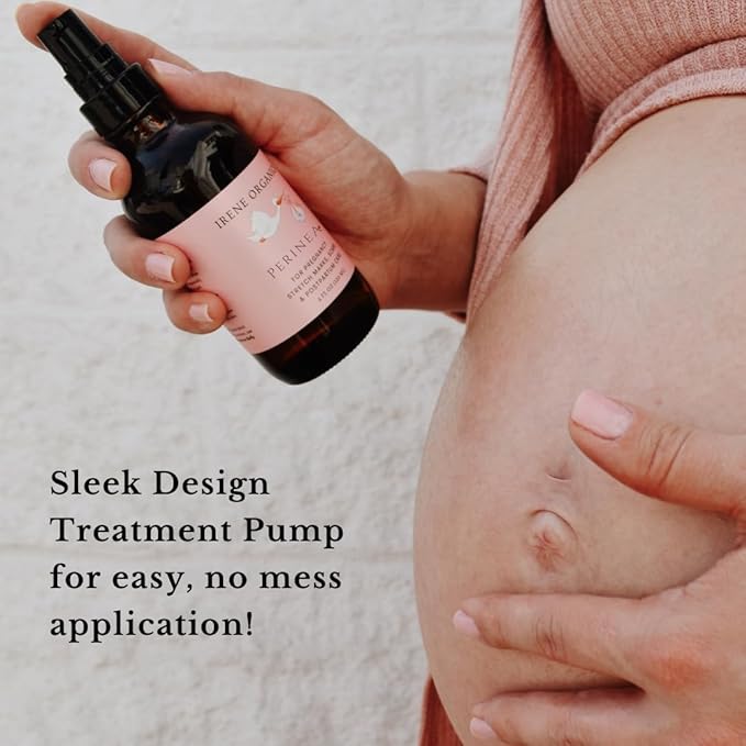 Organic Perineal Massage Oil Spray by Irene Organics for Pregnancy and Postpartum - Prevention for Perineum Tearing, All Natural, Third Trimester Pregnancy Must Haves for Childbirth (Perineal Bundle)