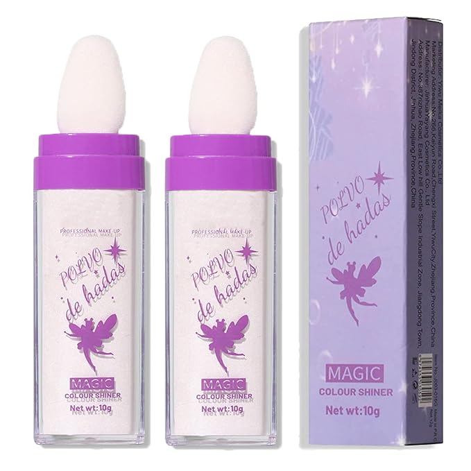 2pcs Polvo De Hadas Highlighter Set, White Fairy Kit (Moonbeam)