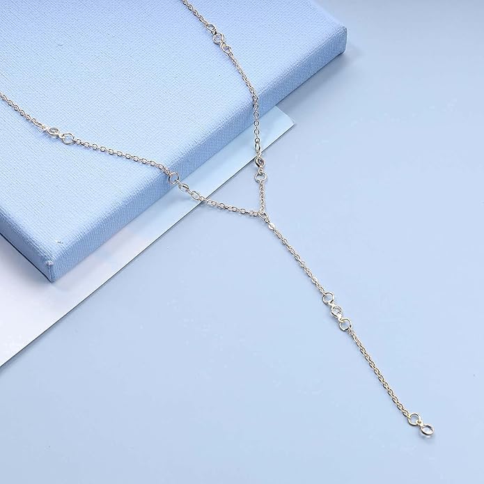 Boho Crystal Y Necklace Gold Moonstone