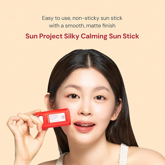 THANKYOU FARMER Sun Project Silky Calming Sun Stick SPF50+ PA++++, Water-Resistant, Matte Finish, Calamine and Centella Asiatica, Korean Sunscreen Stick Face, Travel Size, Korean Sunscreen for Face