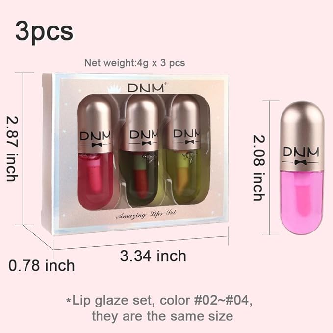 evpct 3Pcs Peach Strawberry Red cherry Mini Clear Changing
