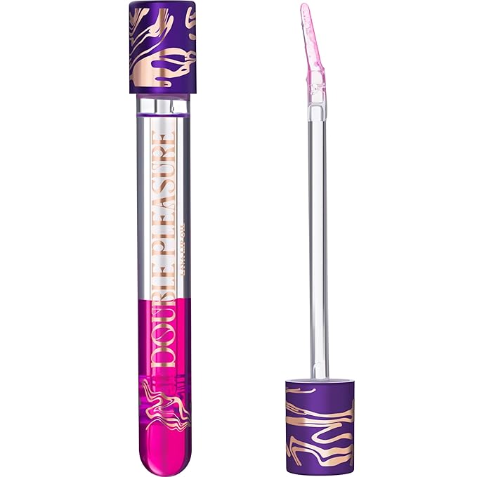 Double Pleasure Lip Oil - Moisturizing Lip Gloss for Women - Softening Glow Lip Plumper Gloss - Hydrating Lip Glow Oil - Plumping Lip Gloss Oil with Silicone Applicator (Like a Virgin)