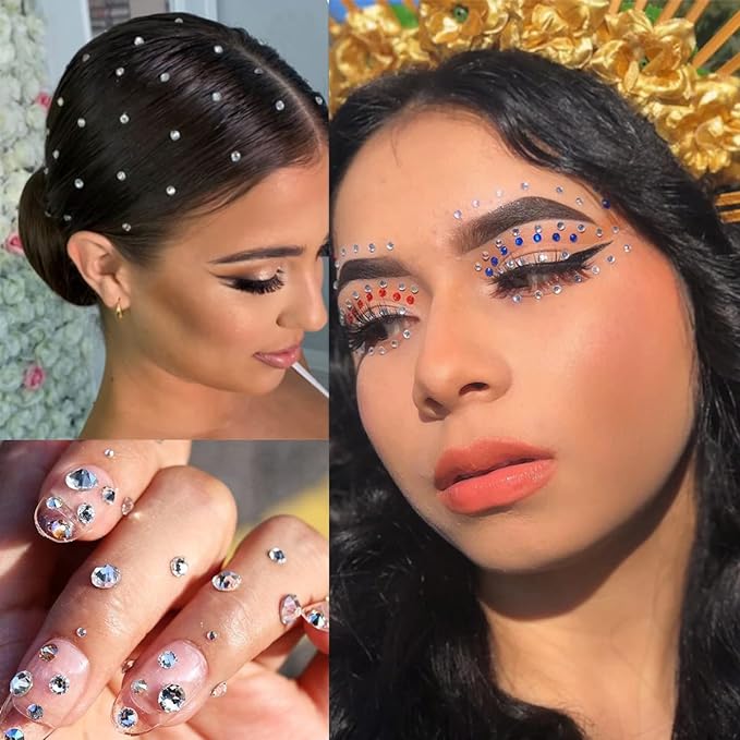 1250 Pcs Self Adhesive Rhinestones for Makeup Eyes Women