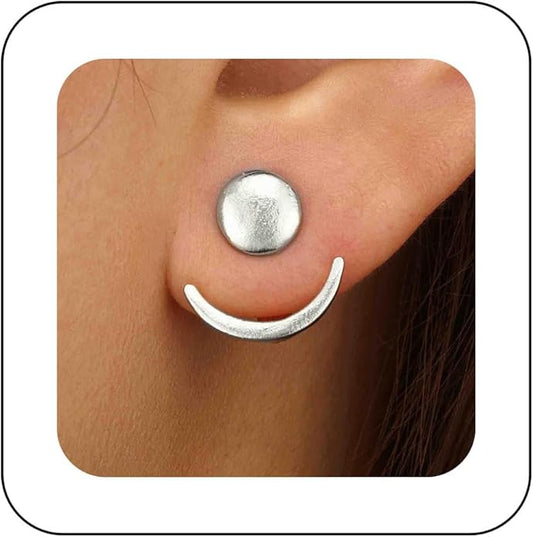 Boho Moon Ear Jackets Earrings Crescent Moon Stud
