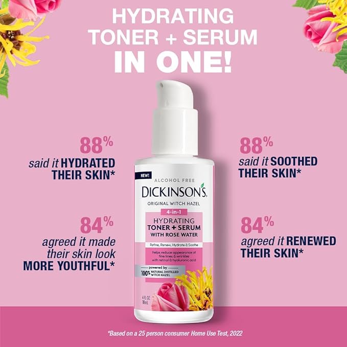 Dickinson's Witch Hazel Hydrating Toner + Serum with Rose Water