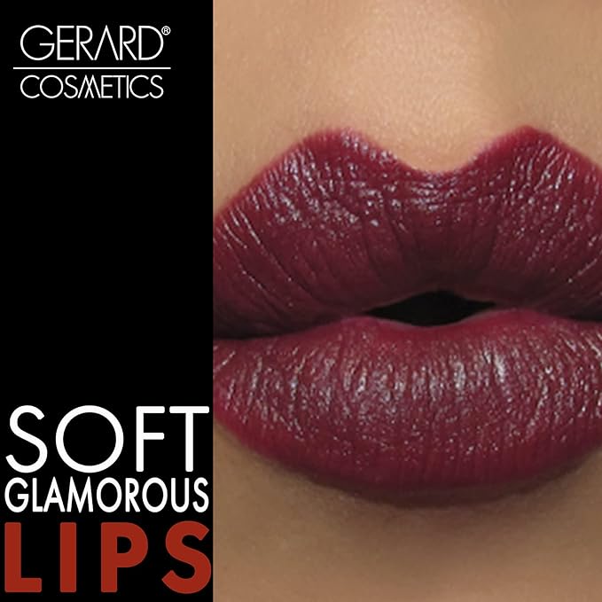 Gerard Cosmetics Lipstick Cherry Cordial | Dark Red Lipstick with Comfort Matte Finish | Highly Pigmented, Smooth Formula with Hydrating Ingredients | Cruelty Free & Made in USA